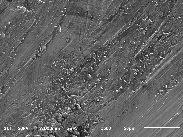 斷口A區(qū)摩擦形貌  斷口A區(qū)摩擦形貌